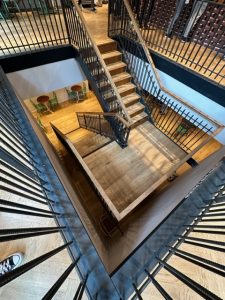 Industrial stair design Manchester stair renovation gails bakery