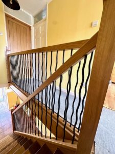 newport pagnell bannister oak iron spindle stair refurbishment | Design My Stairs newport pagnell bannister oak iron spindle stair refurbishment