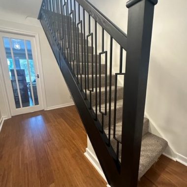 Black Oak Rectangle iron spindle diy stair kit